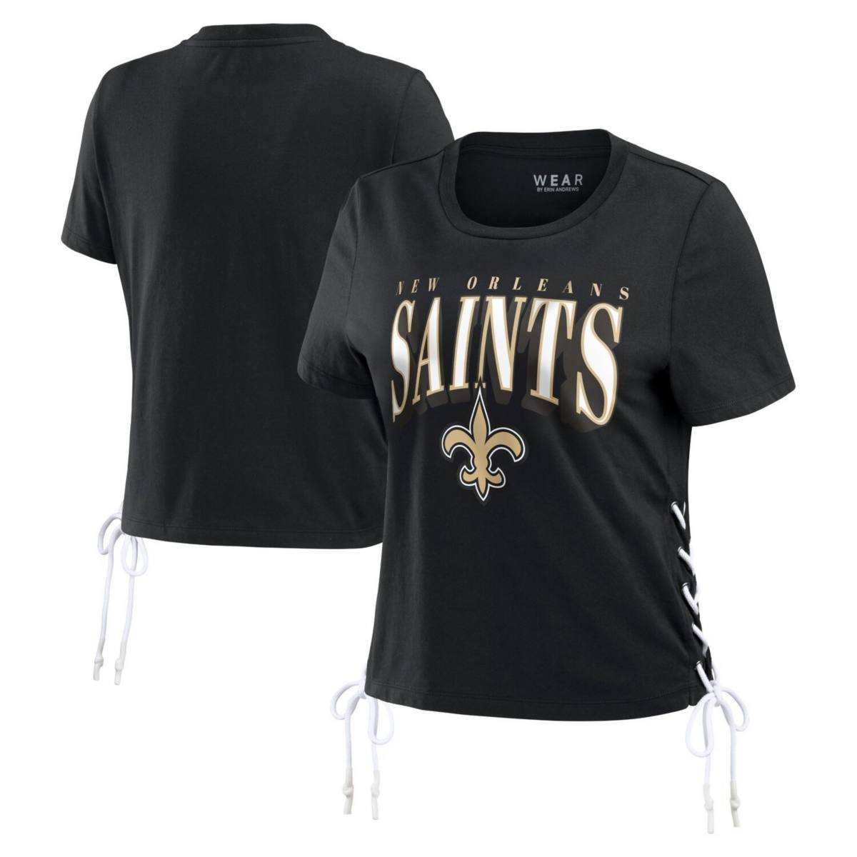 Женская Футболка WEAR by Erin Andrews Черная New Orleans Saints WEAR by Erin Andrews