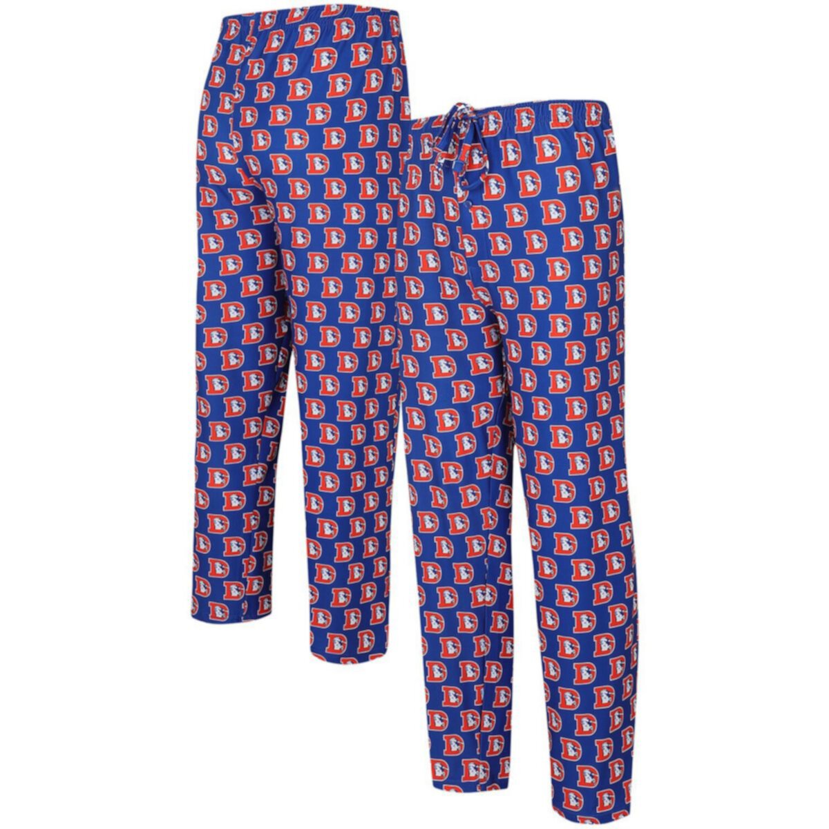 Мужские Пижамные брюки и шорты Concepts Sport Royal Denver Broncos Gauge Throwback Allover Print Knit Pants Unbranded