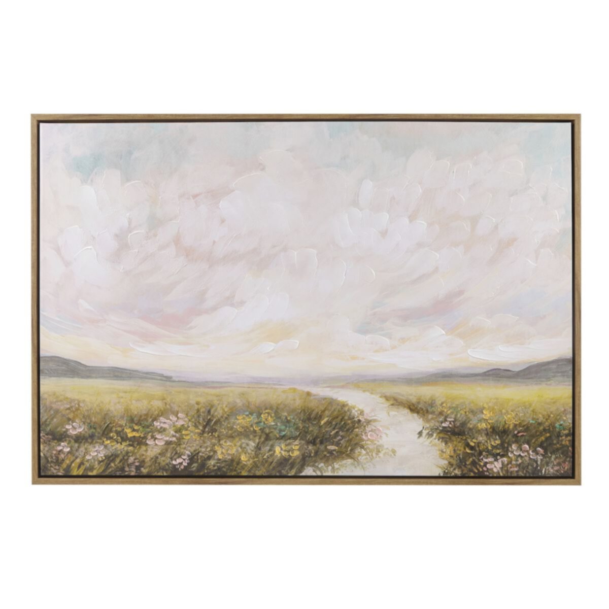 Madison Park Peaceful River Hand Embellished Framed Canvas Abstract Landscape Wall Art Madison Park