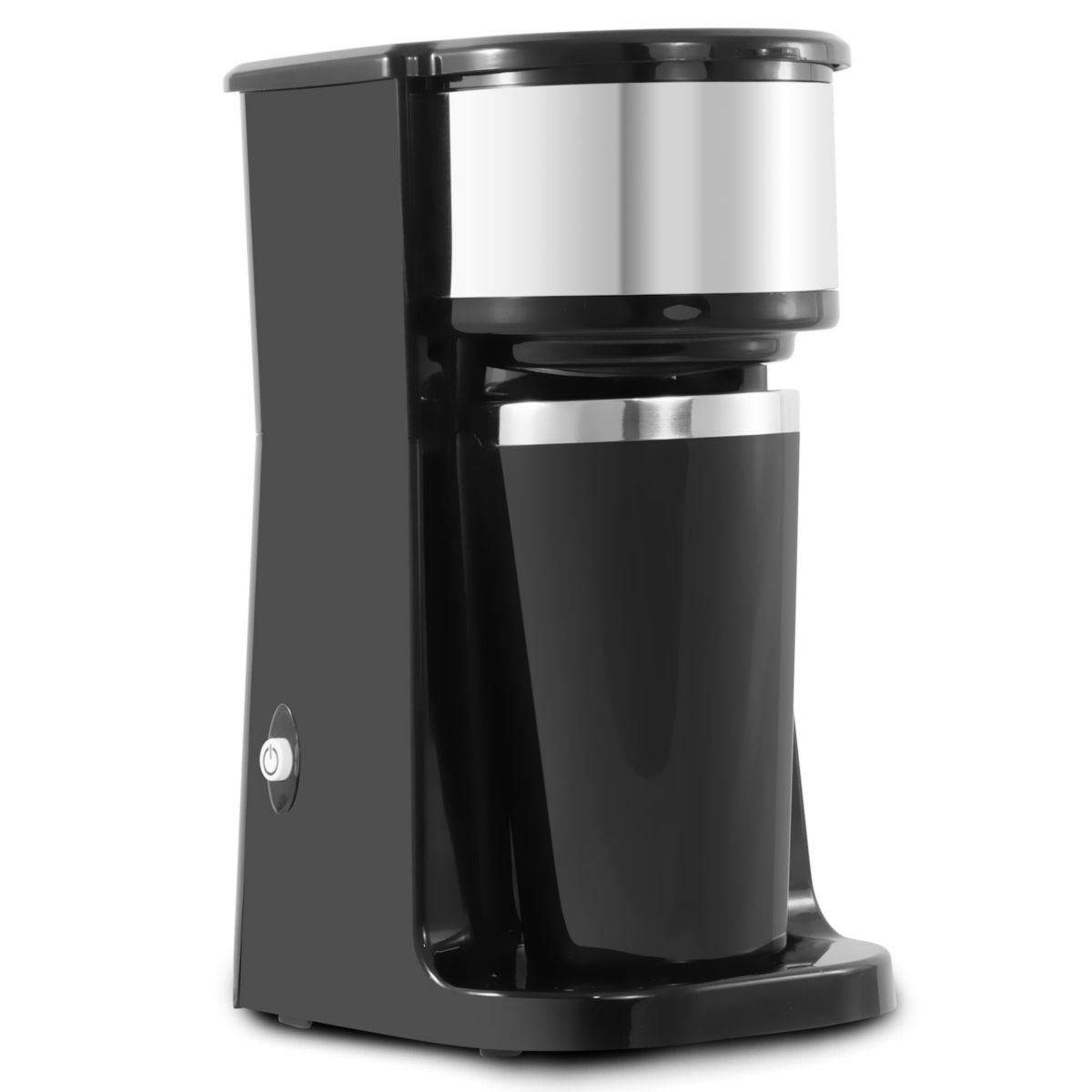 Elite Cuisine Personal Coffee Maker with Stainless Steel Interior Travel Mug Elite