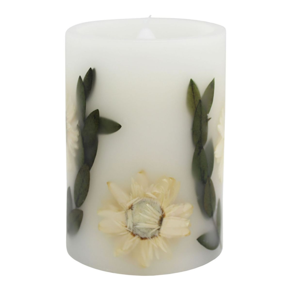 Sonoma Goods For Life® Yellow Dried Floral Small LED Pillar Candle SONOMA