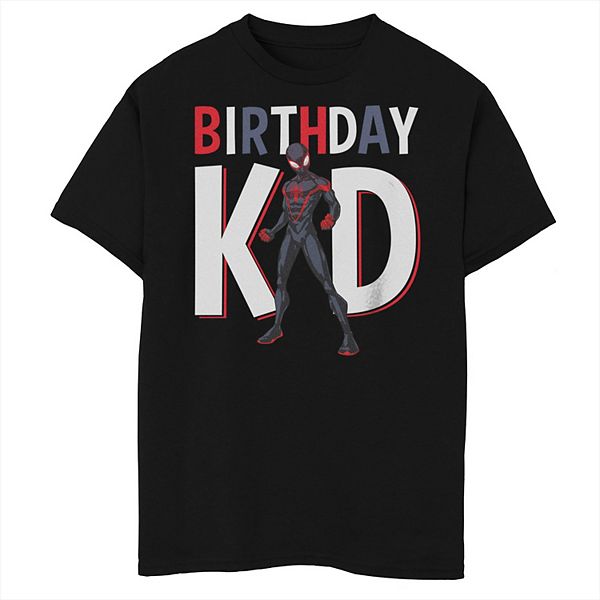 Мальчиковая Футболка Marvel Spider-Man Miles Morales Birthday Kid Husky Marvel