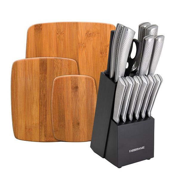 Farberware 18-pc. Knife Block Set with Cutting Board Set Farberware