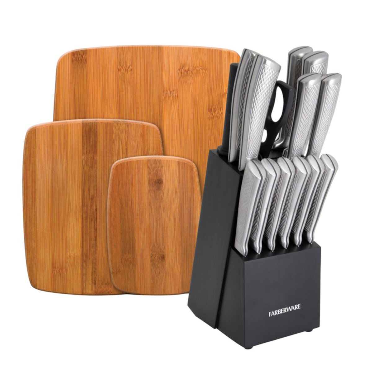 Farberware 18-pc. Knife Block Set with Cutting Board Set Farberware