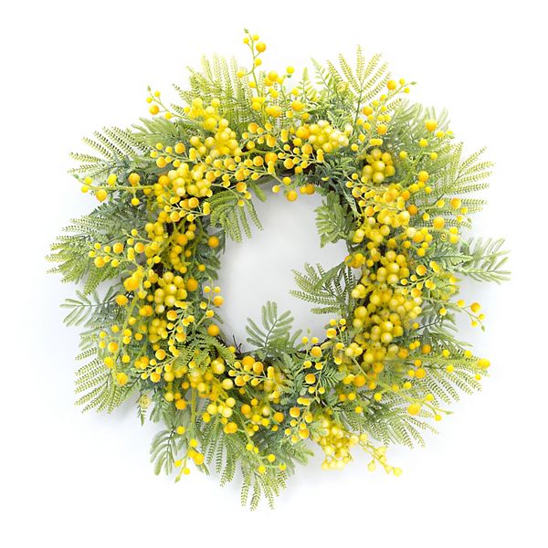 Melrose Fern and Mimosa Wreath Melrose