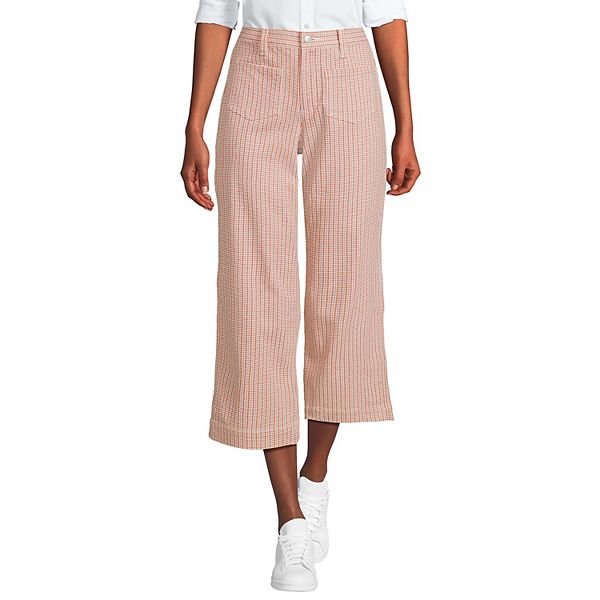 Женские Бриджи и капри Lands' End Printed Twill High-Rise Wide Leg Crop Pants Lands' End