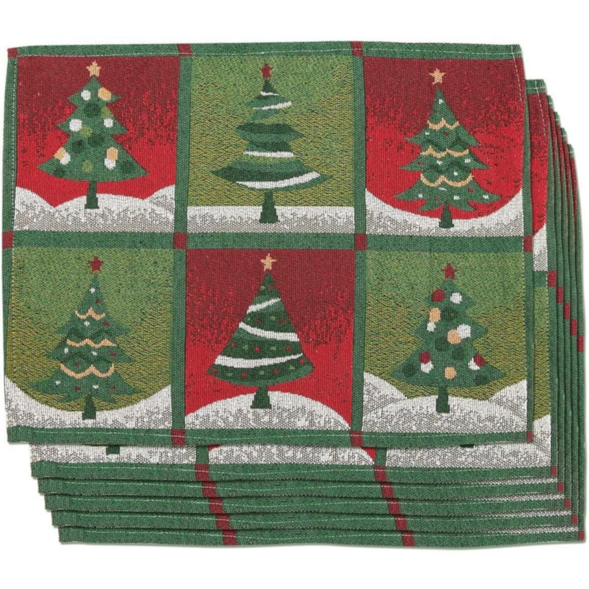 Juvale Pack of 6 Dining Table Placemats - Christmas Kitchen Table Mats - Christmas Tree Design - Essential Xmas Holiday Dining Decor, 13.5 x 18.2 Inches Juvale