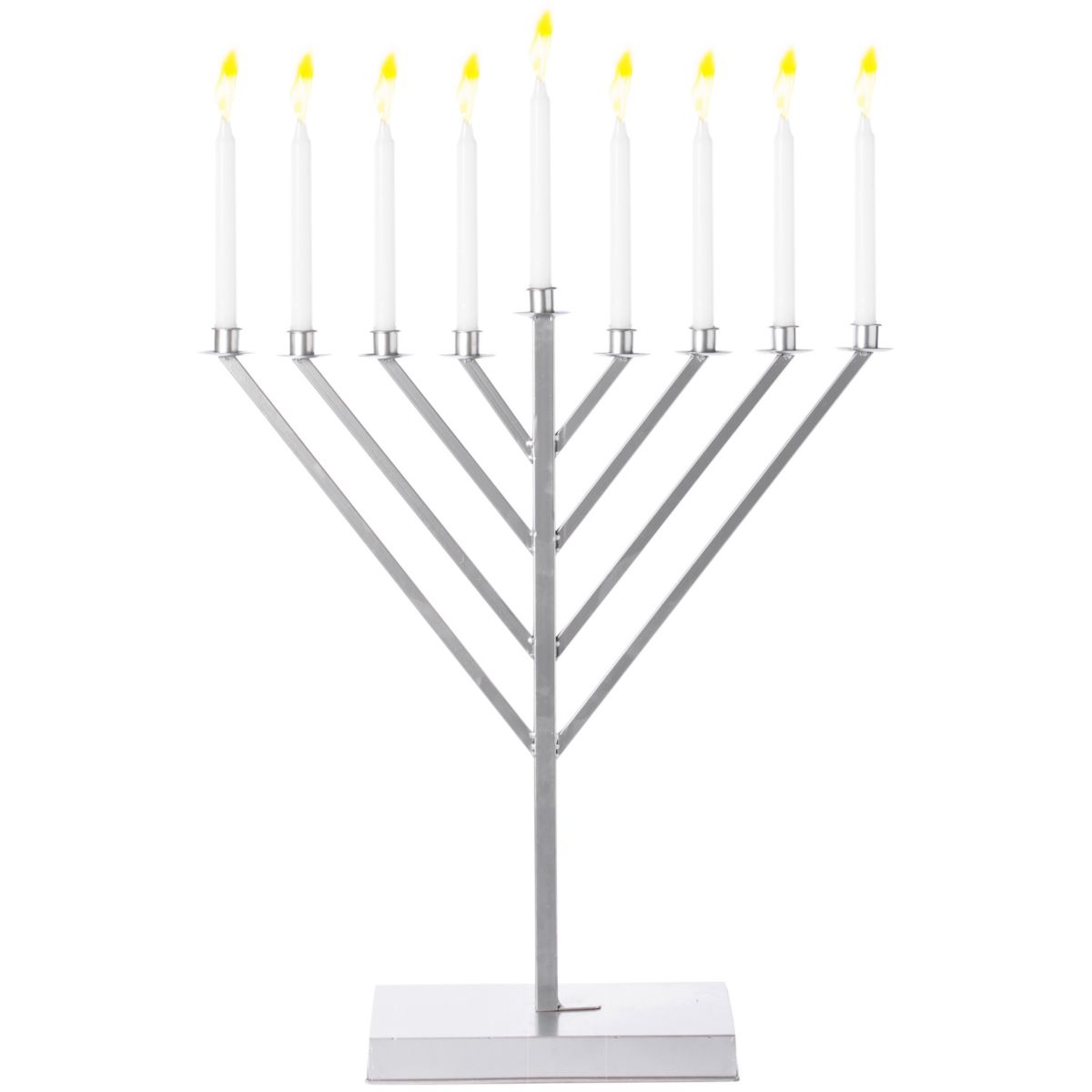 Large Metal Silver Coated Hanukkah Menorah 2 Ft. For Synagogue Vintiquewise