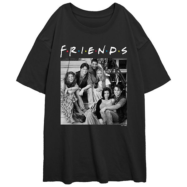 Juniors' Friends Stairs Group Photo Oversized Graphic Tee Friends