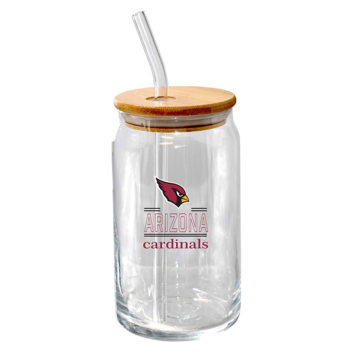 The Memory Company Arizona Cardinals 16oz. Classic Crew Beer Glass with Bamboo Lid The Memory Company