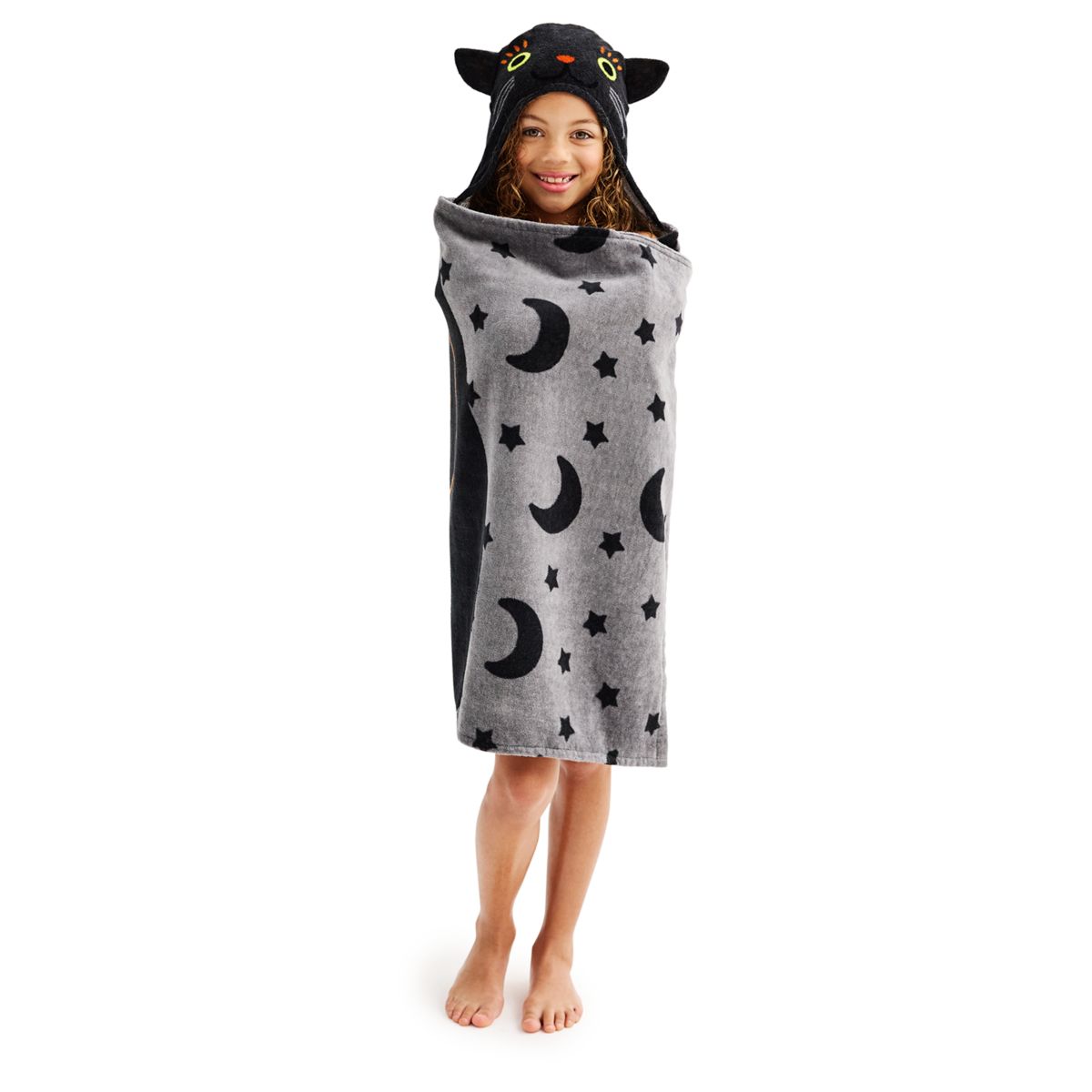 The Big One® Black Cat Hooded Bath Wrap The Big One