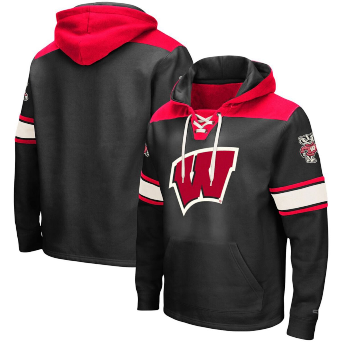 Мужская Толстовка Colosseum Черная Wisconsin Badgers 2.0 С Завязками Colosseum