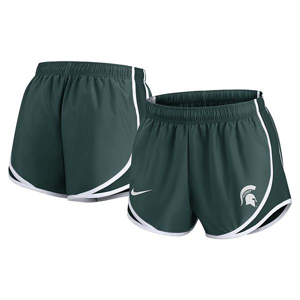 Женские шорты Nike с логотипом команды Michigan State Spartans Primetime Tempo и технологией Dri-FIT Nike