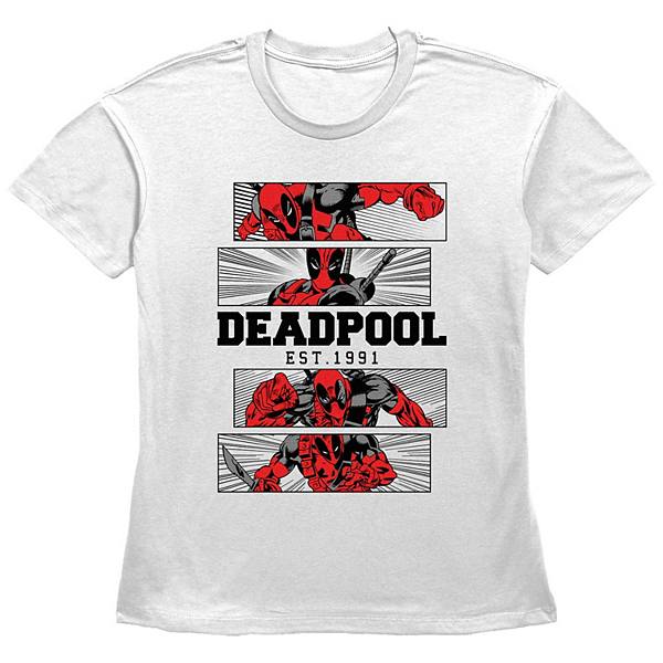 Женская футболка с графикой Marvel Deadpool Est. 1991, с круглым вырезом и короткими рукавами Marvel