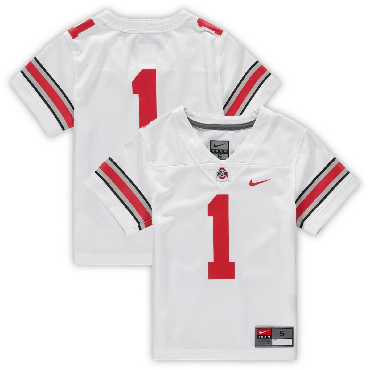 Детская Футболка Nike #1 White Ohio State Buckeyes Untouchable Nike