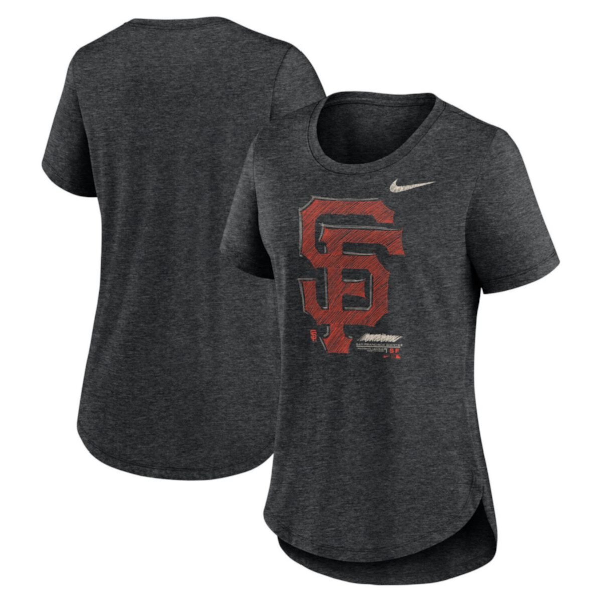 Женская Футболка Nike Heather Black San Francisco Giants Touch Tri-Blend Nike