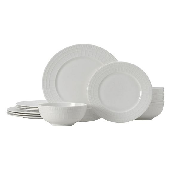 Mikasa Lux 12-Piece Bone China Dinnerware Set MIKASA