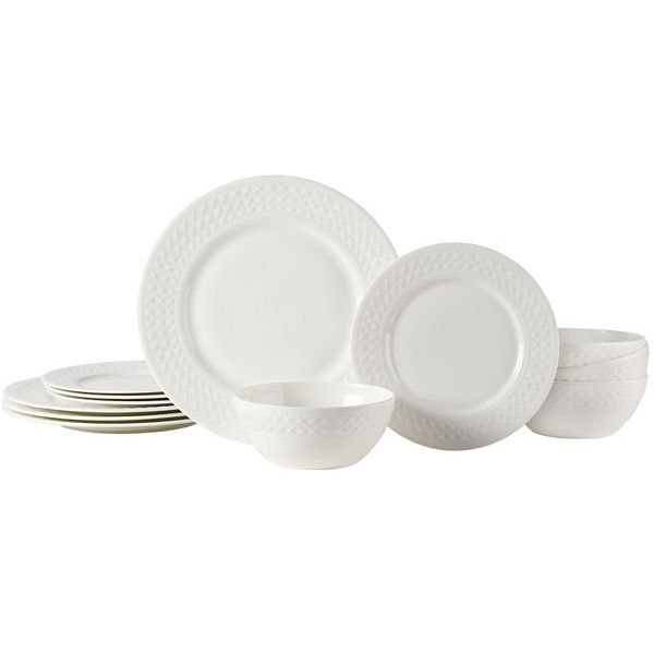 Mikasa Patterson 12-Piece Vegan Bone Dinnerware Set MIKASA