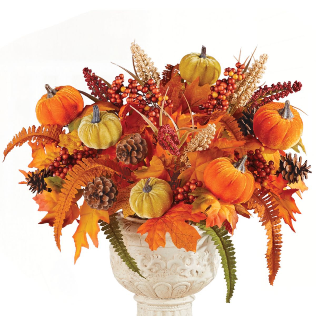 Collections Etc Artificial Autumn Harvest Pumpkin Bushes - Set Of 3 Collections Etc.