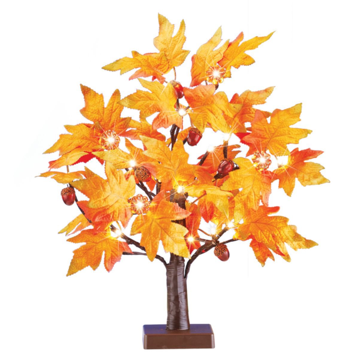 Collections Etc Led Lighted Fall Gold Maple Leave Tabletop Tree Collections Etc.