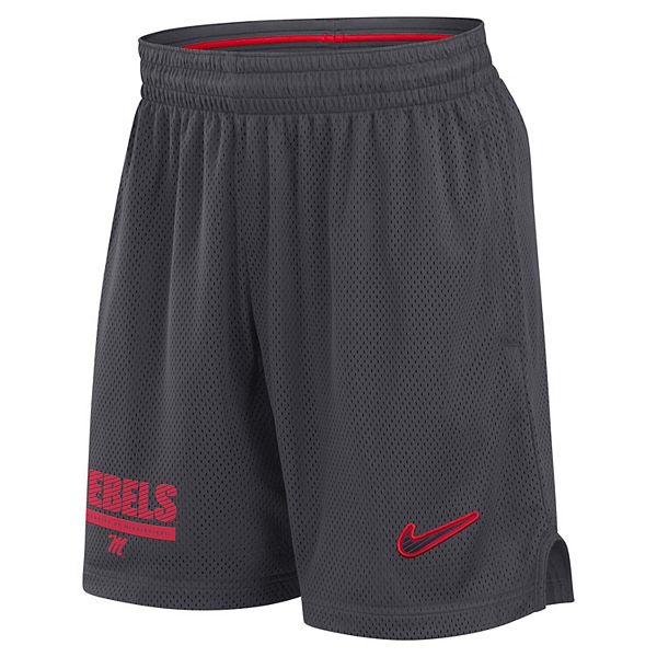 Мужские шорты Nike Ole Miss Rebels 2024 из антрацитовой цветовой гаммы с сетчатой тканью и карманами NCAA