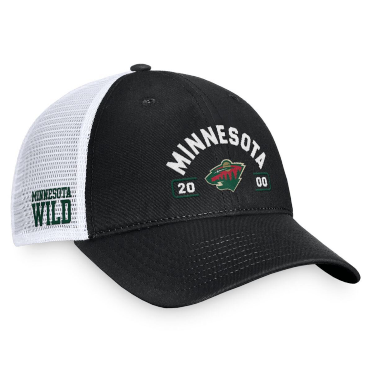 Кепка Fanatics Black/White Minnesota Wild Free Kick Trucker Регулируемая Fanatics Brands - White Label