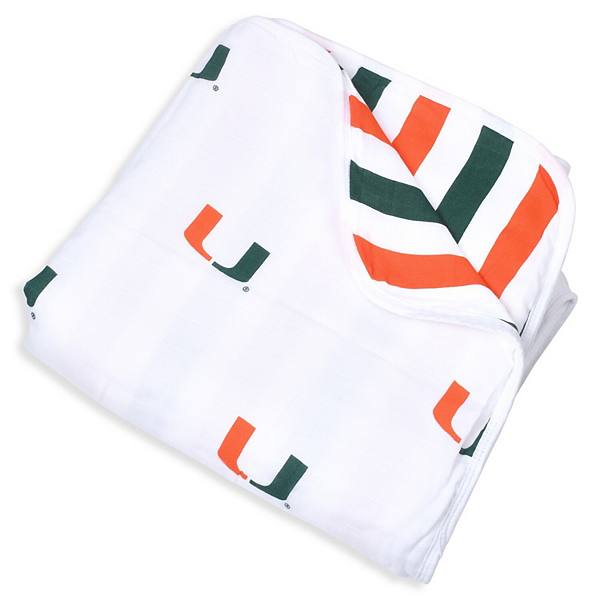 Пеленальный товар Three Little Anchors Miami Hurricanes 47" x 47" муслиновое одеяло из 4-х слоев Three Little Anchors