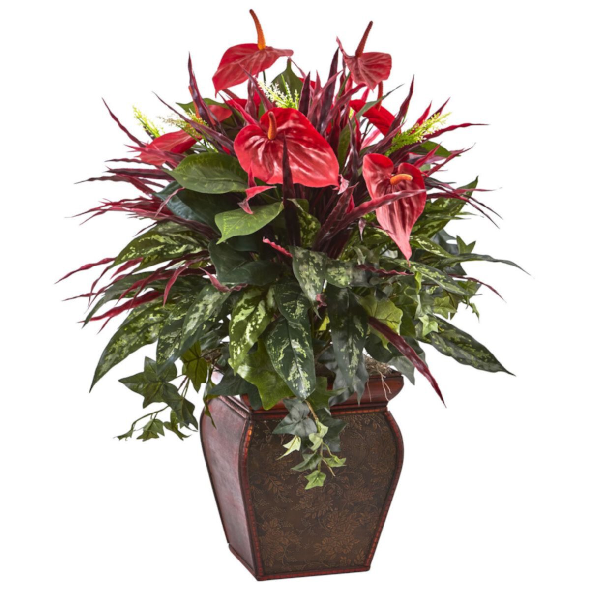 nearly natural Anthurium Mixed Plant with Planter NEARLY NATURAL