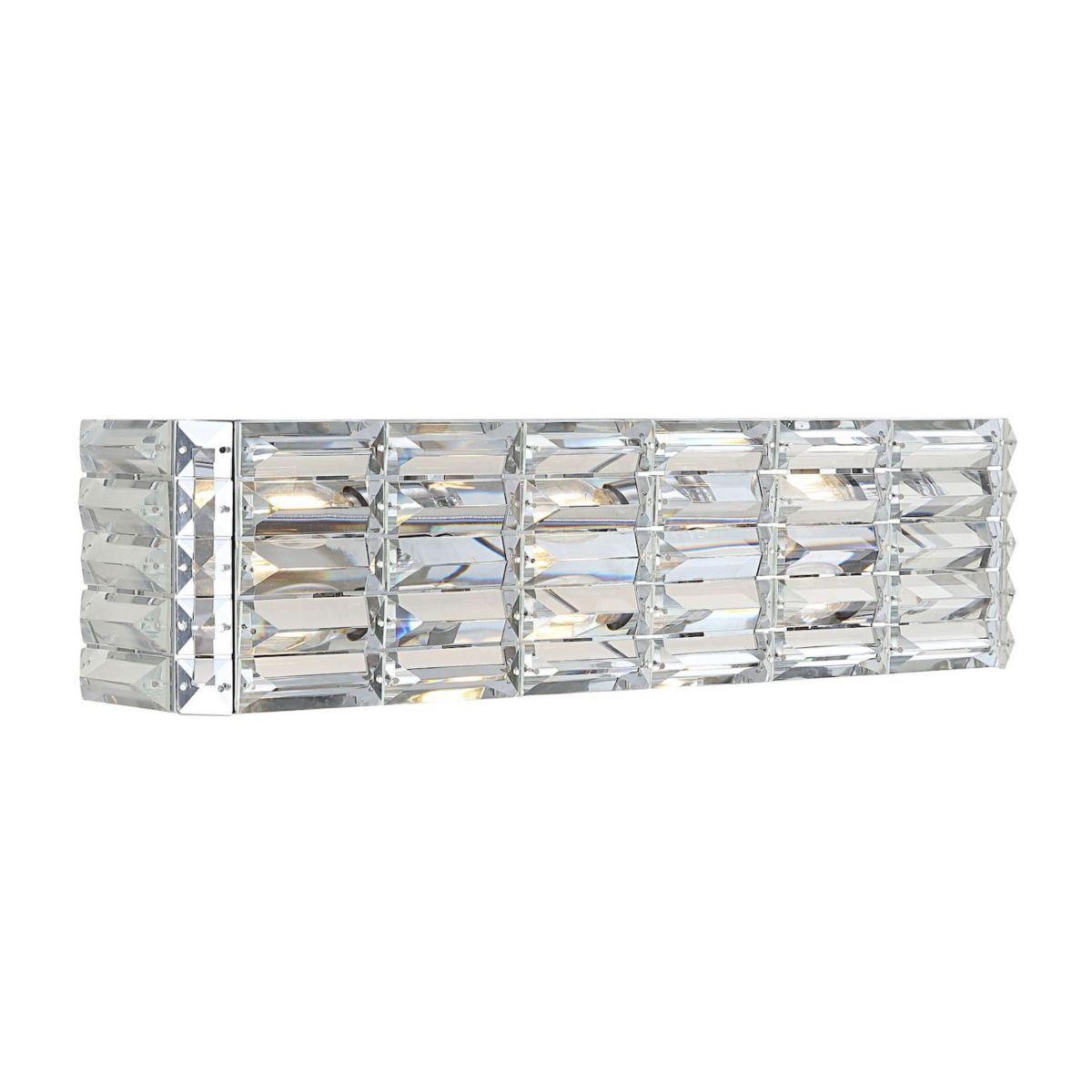 Evelyn Crystal Rectangle Ironcrystal Glam Modern Led Vanity Light Jonathan Y Designs