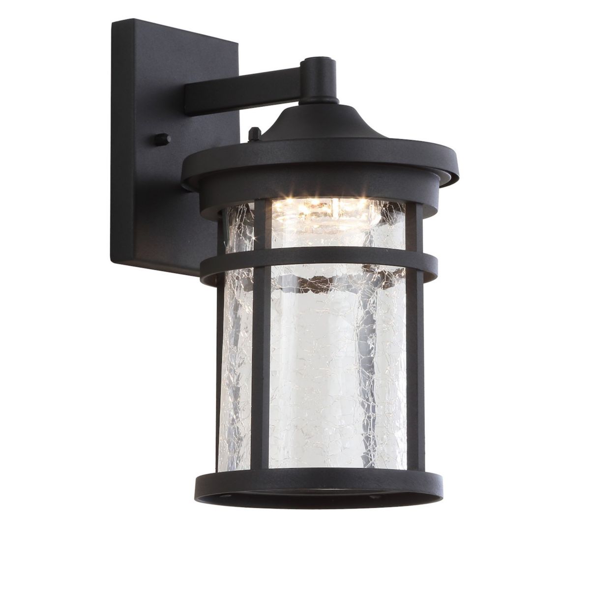 Campo Outdoor Wall Lantern Crackled Glassmetal Integrated Led Wall Sconce Jonathan Y Designs