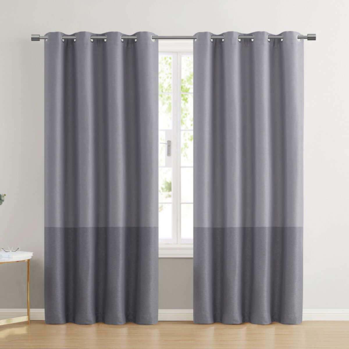 VCNY Home Ombre Charcoal Grommet Blackout 1 Window Curtain Panel VCNY HOME