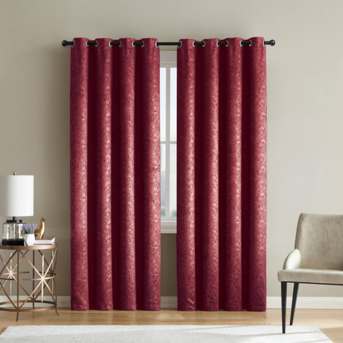 VCNY Home Jamie Embossed Scroll Grommet Blackout 1 Window Curtain Panel VCNY HOME