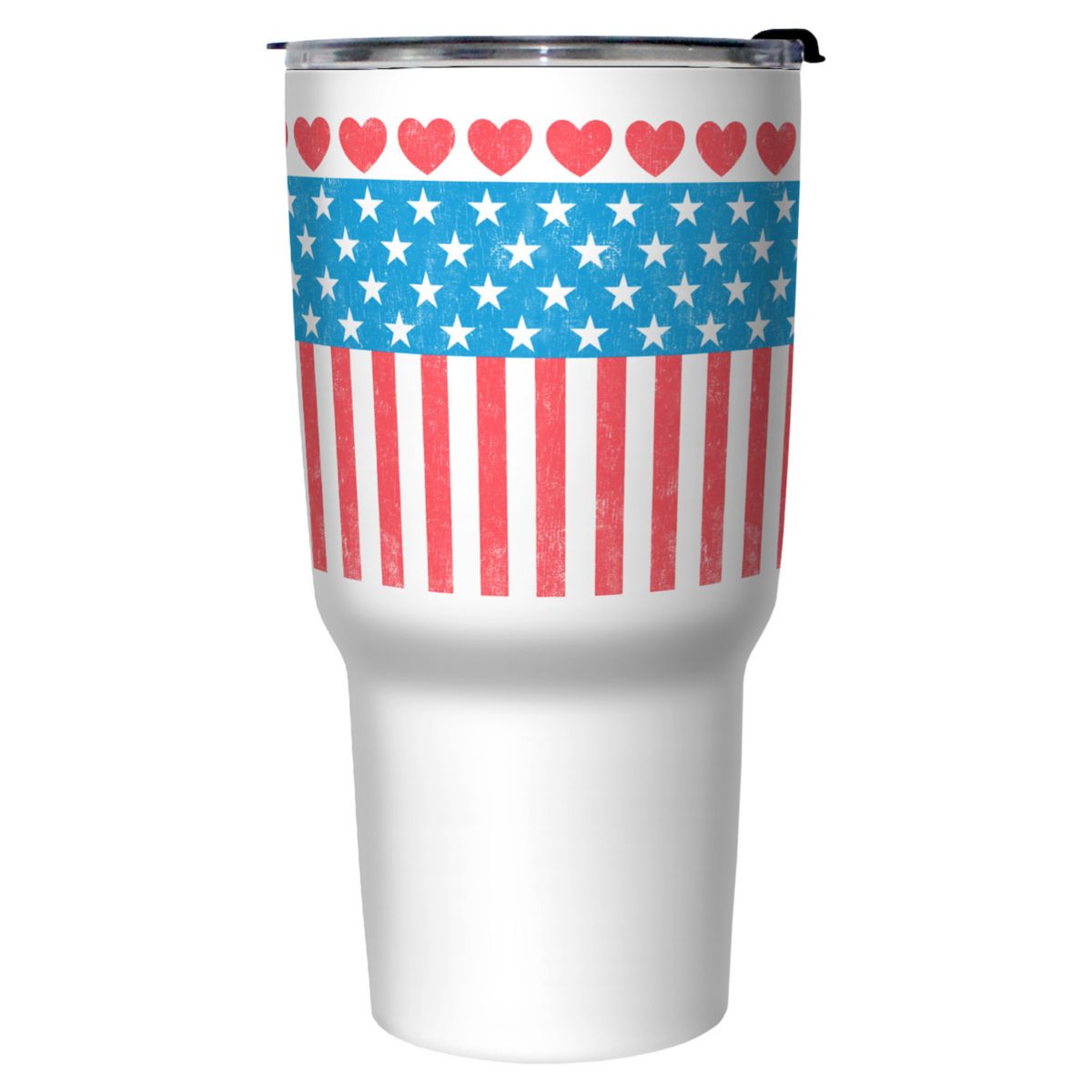 USA Flag And Hearts 27-oz. Stainless Steel Travel Mug Unbranded