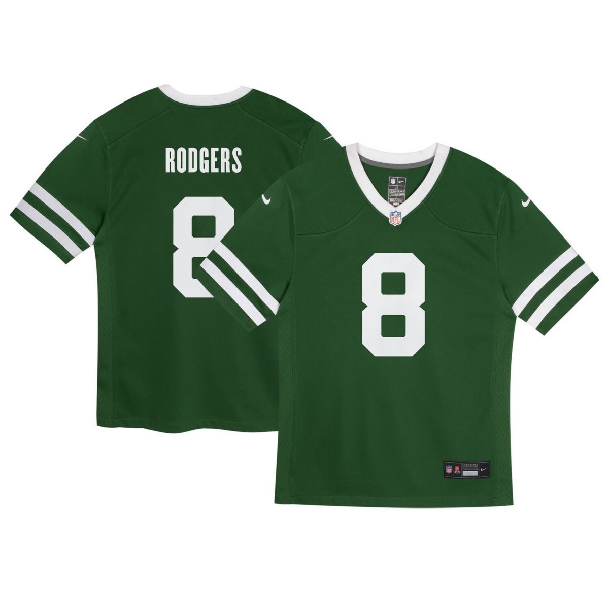 Детская Футболка Nike Aaron Rodgers Legacy Green New York Jets Nike