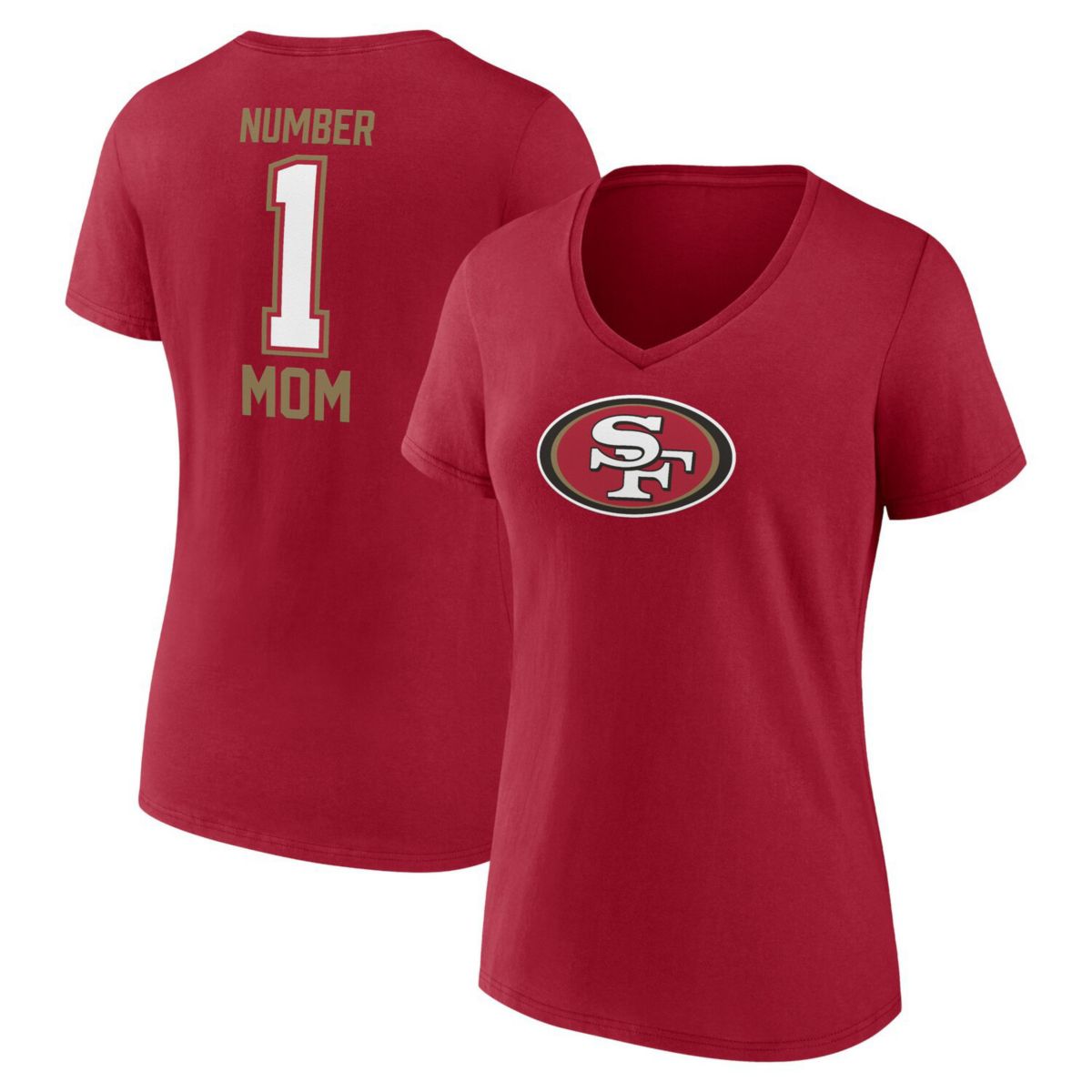 Женская Футболка Unbranded San Francisco 49ers #1 Mom V-Neck Unbranded