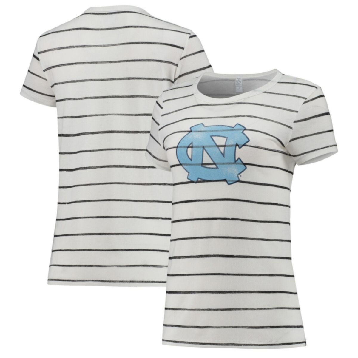 Женская Футболка Alternative White North Carolina Tar Heels Ideal Stripe Tri-Blend Alternative