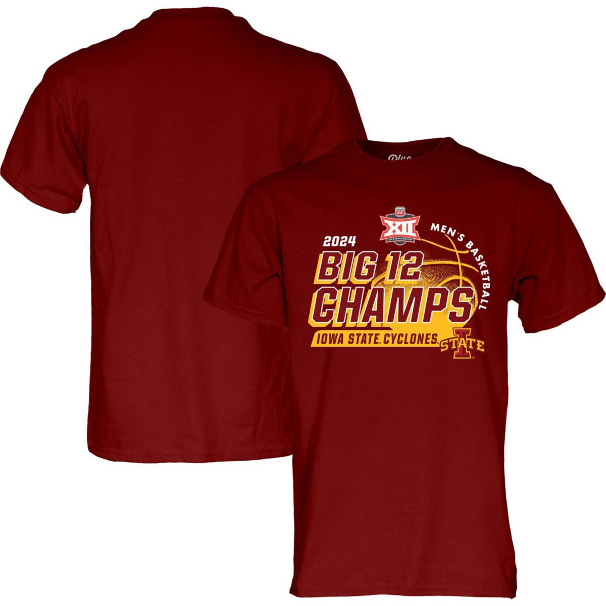 Мужская Футболка Blue 84 Iowa State Cyclones 2024 Big 12 Champions Blue 84