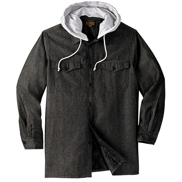 Boulder Creek By Kingsize Men's Big & Tall Removable Hood Shirt Jacket Boulder Creek