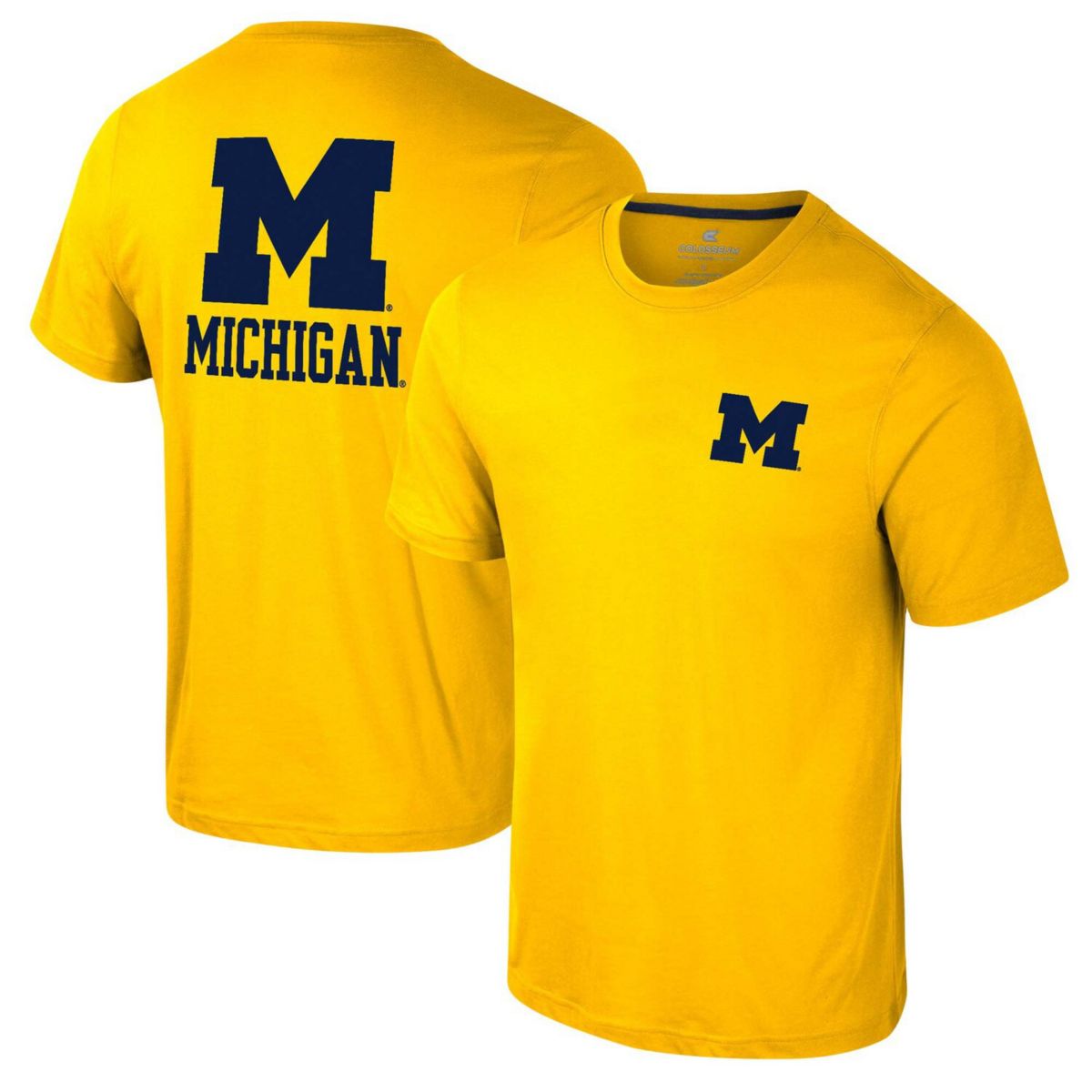 Мужская Футболка Colosseum Maize Michigan Wolverines Logo Lockup 2-Hit Active Blend Colosseum