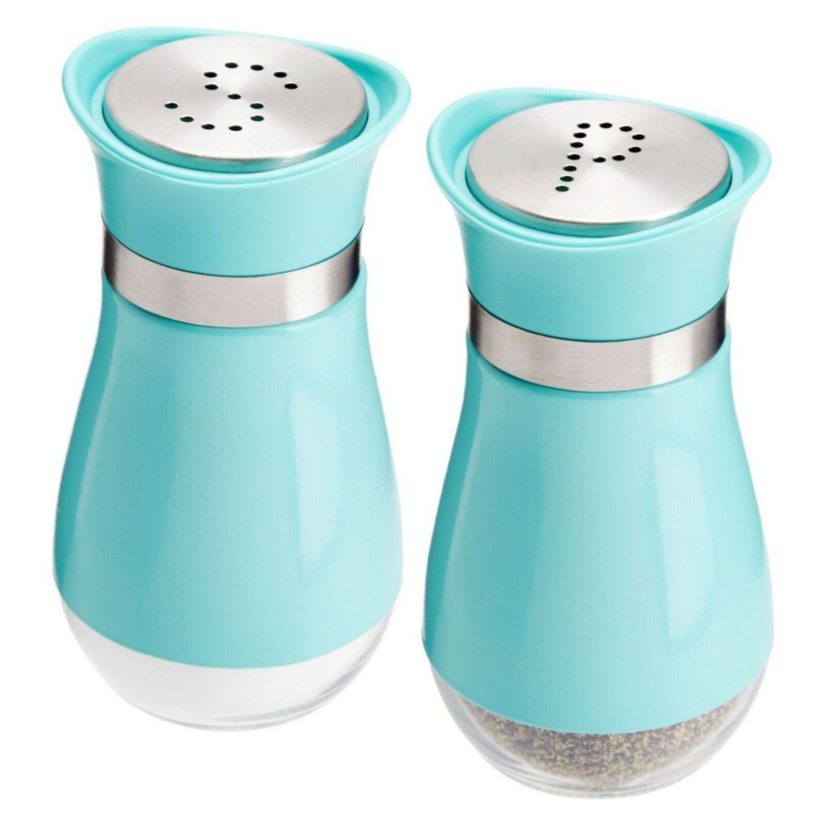 2-pieces Teal Stainless Steel Salt & Pepper Shakers Stock Preferred