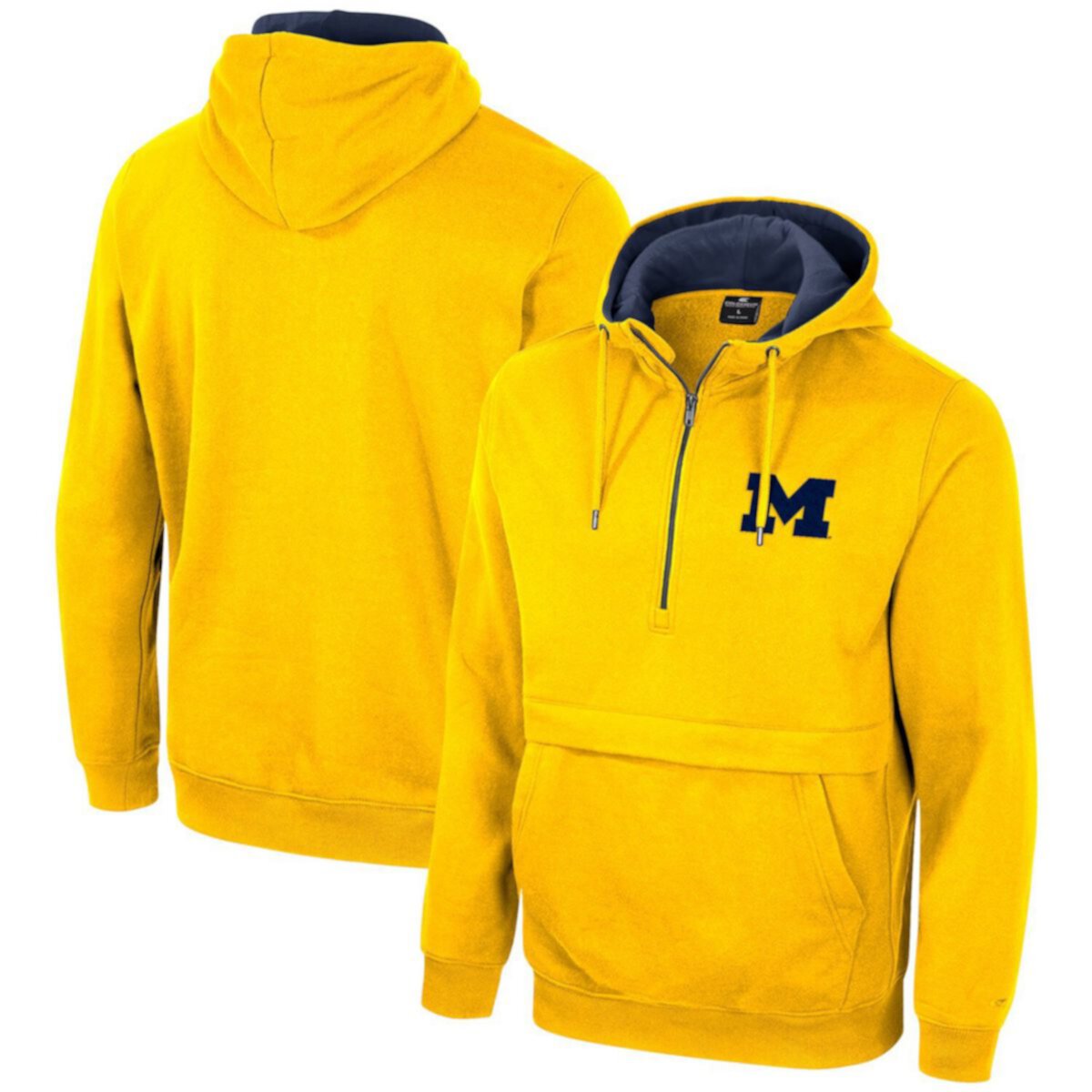 Мужская Футболка Colosseum Maize Michigan Wolverines Полу-молния Colosseum