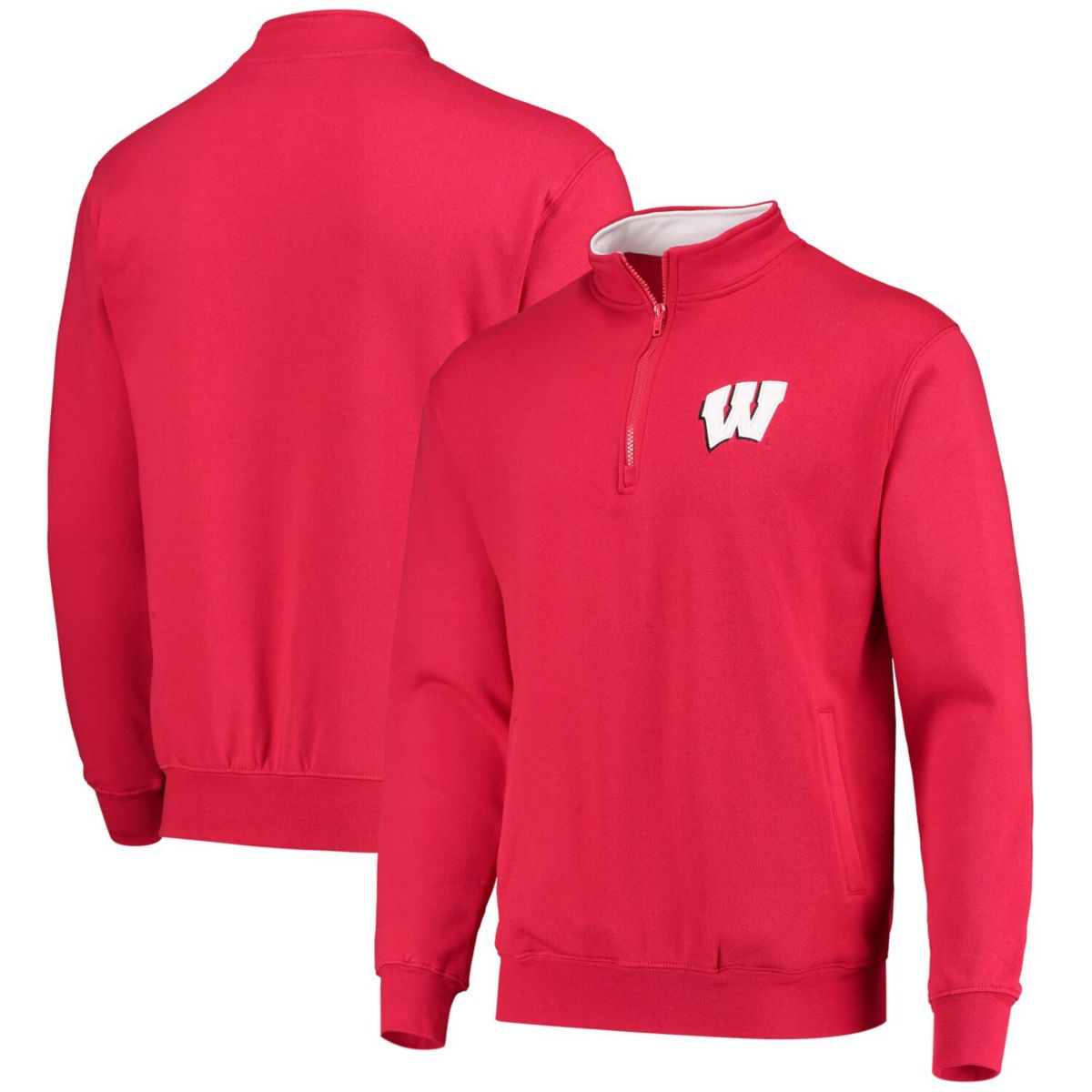 Мужская Футболка Colosseum Красная Wisconsin Badgers Tortugas Logo С Четверть-Зип Colosseum