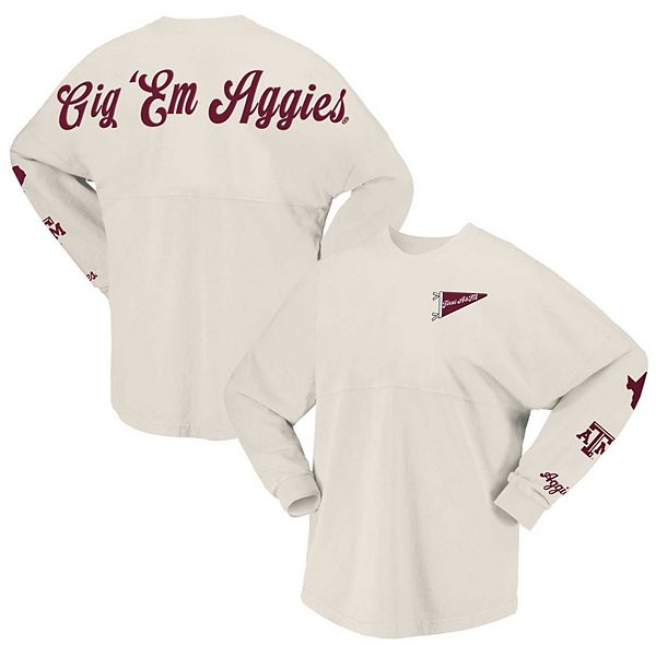 Женская Футболка Spirit Jersey Natural Texas A&M Aggies Local С Длинным Рукавом Spirit Jersey