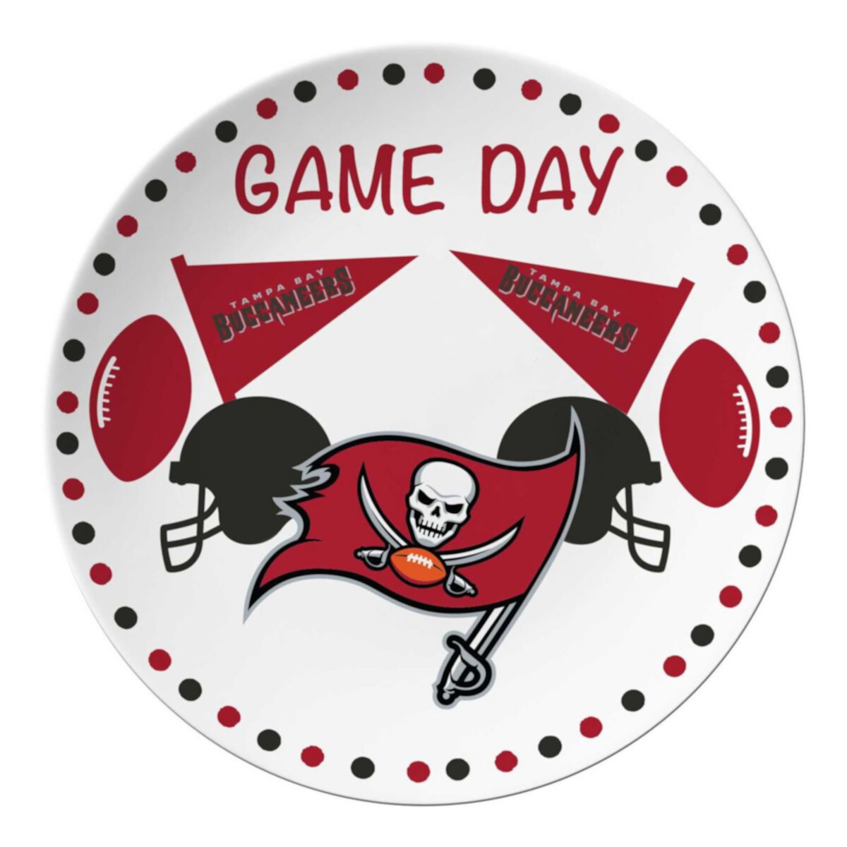 Tampa Bay Buccaneers Game Day Round Plate Unbranded