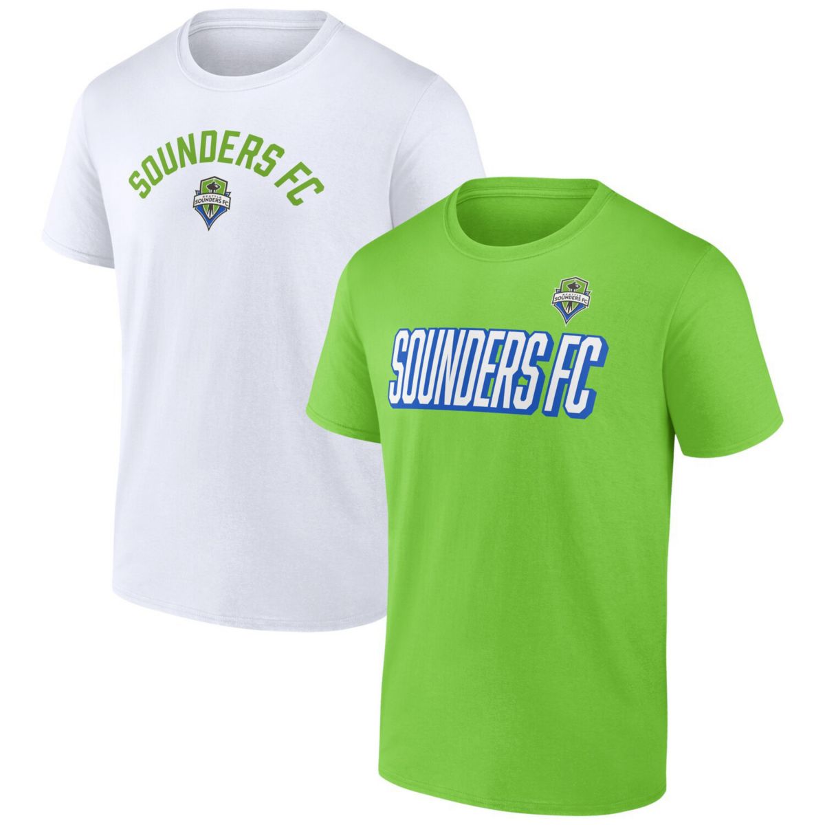 Мужские Футболки Fanatics Зеленые/Белые Seattle Sounders FC Двухштучный Набор Fanatics