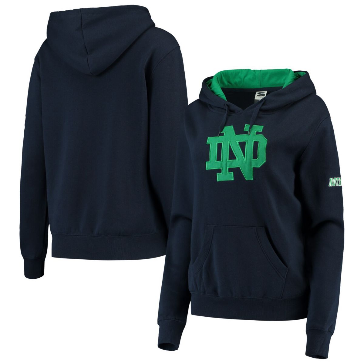 Женская Футболка Unbranded Navy Notre Dame Fighting Irish Big Logo Pullover Hoodie Unbranded