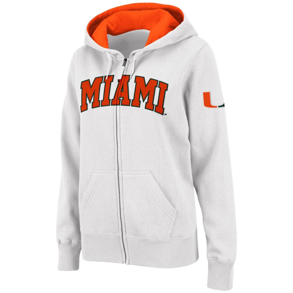 Женская Футболка Unbranded Miami Hurricanes Arched Name с полноценной молнией Unbranded