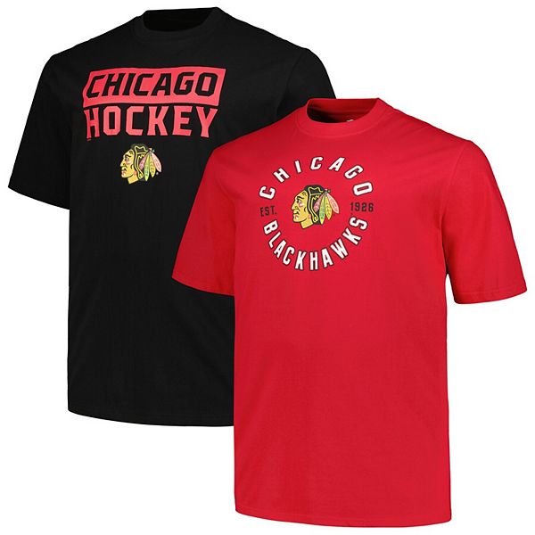 Набор из 2 хлопчатобумажных футболок Chicago Blackhawks с коротким рукавом Unbranded