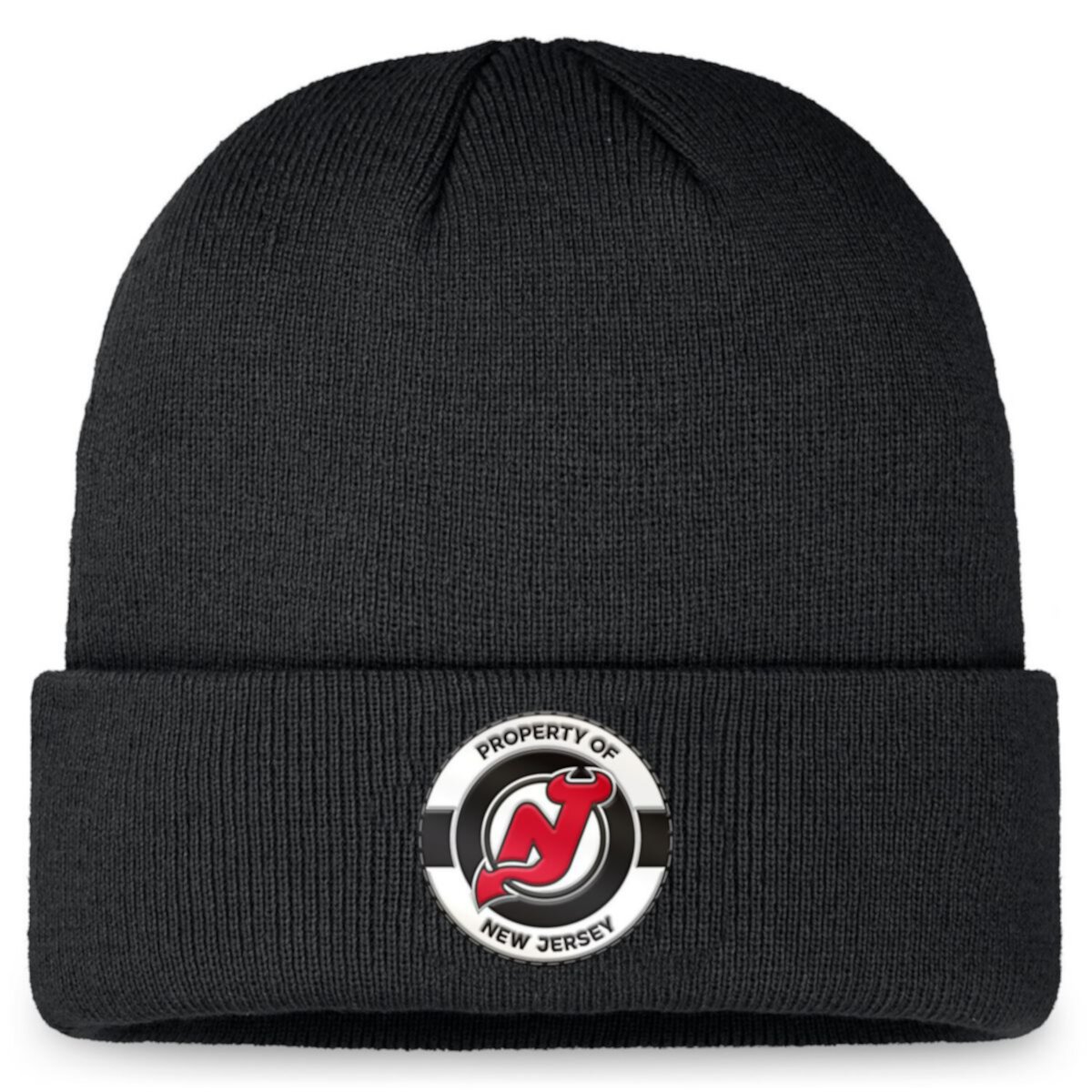 Кепка Fanatics Men's Black New Jersey Devils Authentic Pro Training Camp Cuffed Knit Hat Fanatics Brands - White Label