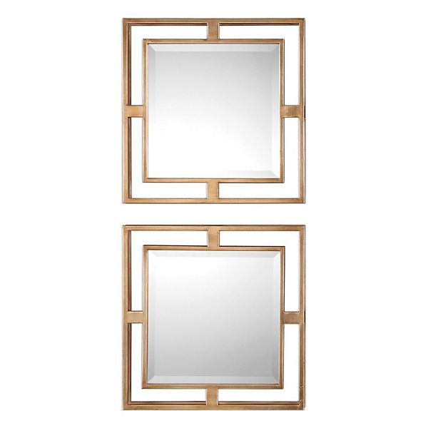 Uttermost Allick Gold Finish Square Wall Mirror 2-piece Set Uttermost